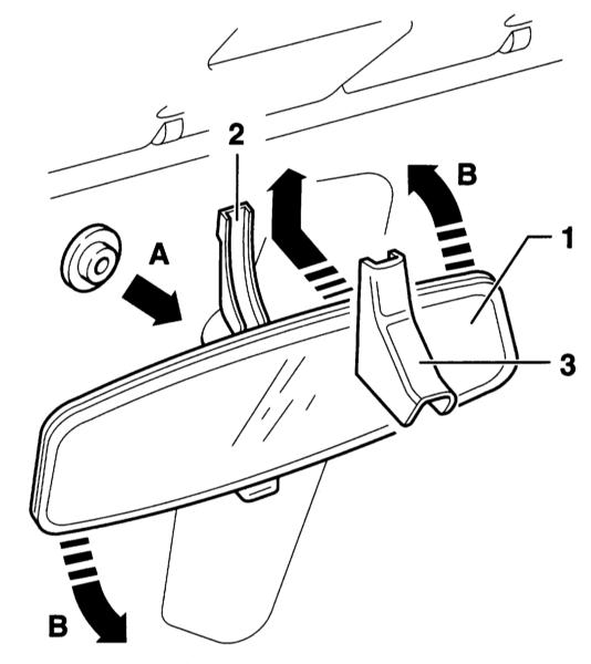 Снятие и установка внутреннего зеркала Audi A4