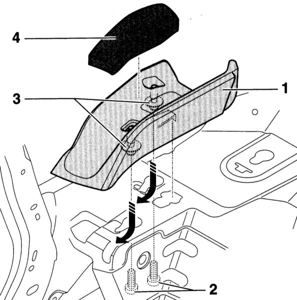 Схема задней направляющей ремня безоапсности Audi A4 II (B6)