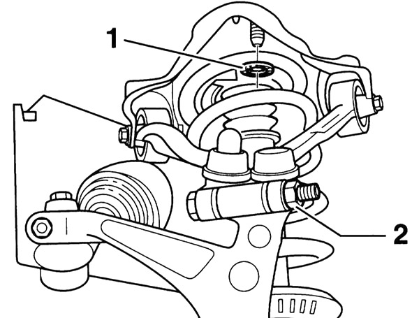 Удаление зажима в нише стойки переднего амортизатора Audi A4 II (B6)