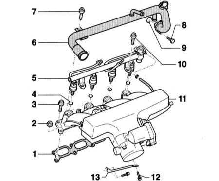 Навесные элементы головки блока цилиндров Audi A4