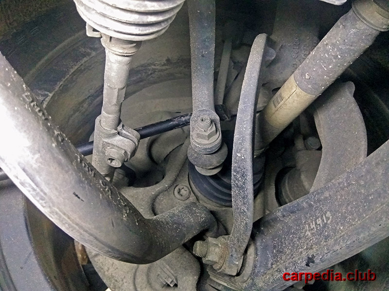 Проверка люфта в соединении толкающей штанги с стабилизатором поперечной устойчивости передней подвески BMW X5 F15