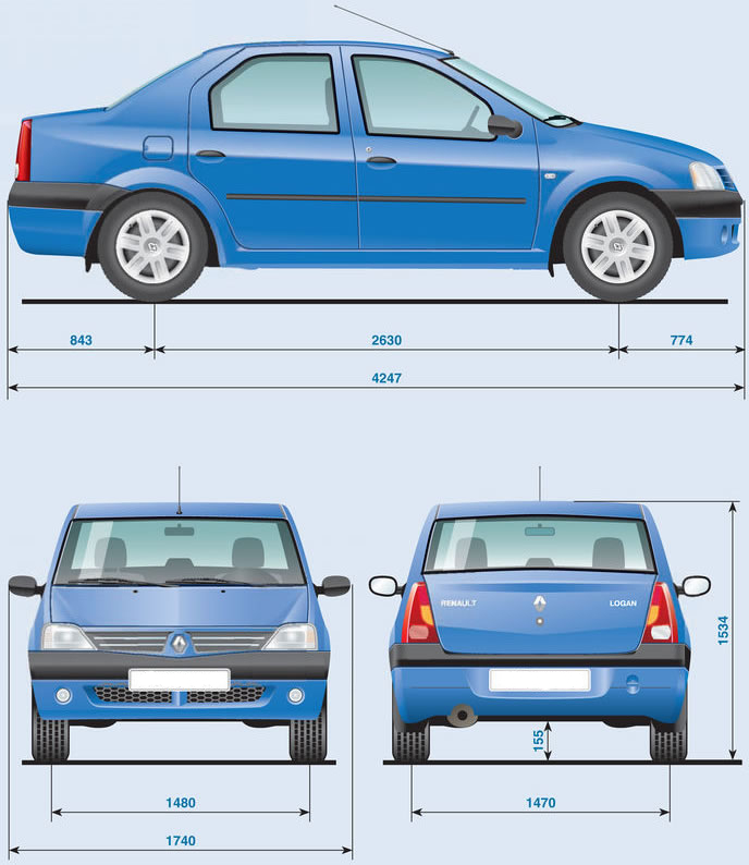 Размеры машины. Габариты Рено Логан 1. Габариты Рено Логан 1 седан. Габариты Рено Логан 2008 года 1.6. Renault Logan 2012 габариты.