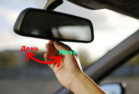 Перемещение зеркала заднего вида в ночное положение Renault Logan