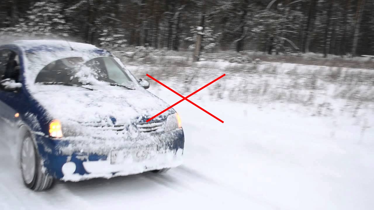 Езда по глубокому снегу в период обкатки Renault Logan
