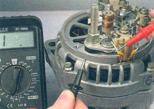 Проверка на замыкание на массу обмоток статора генератора Лада Гранта (ВАЗ 2190)