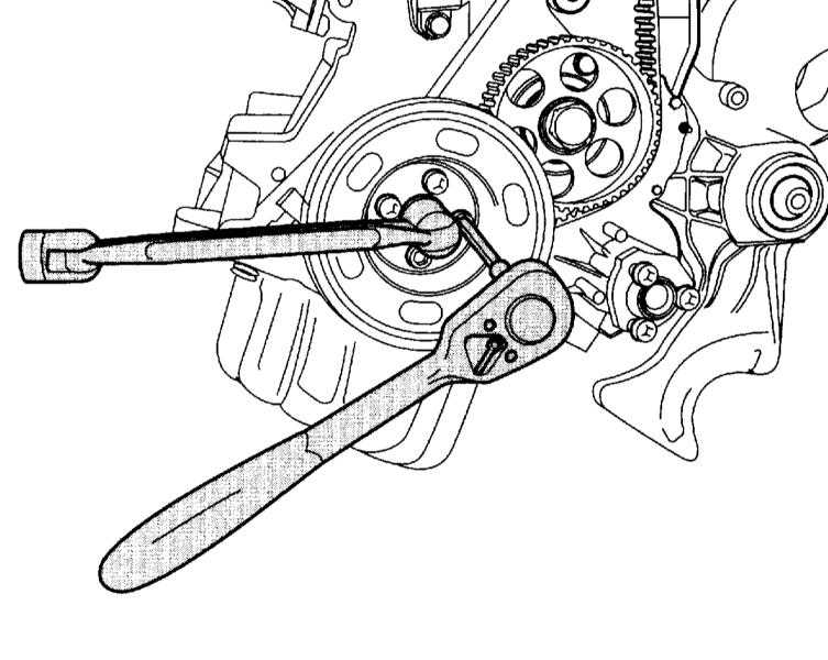 Снятие креплений шкива коленчатого вала Audi A4 2