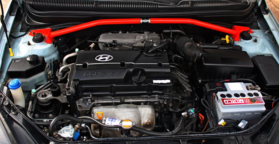 Просушить двигатель на автомобиле Hyundai Accent MC