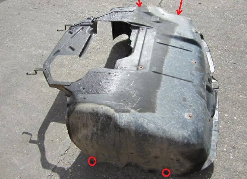 Размещение элементов крепления нижнего кожуха моторного отсека двигателя Volkswagen Transporter T4