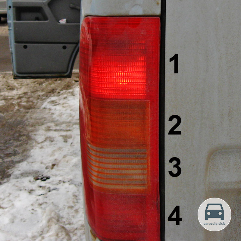 Лампы заднего осветительного фонаря Volkswagen LT II 