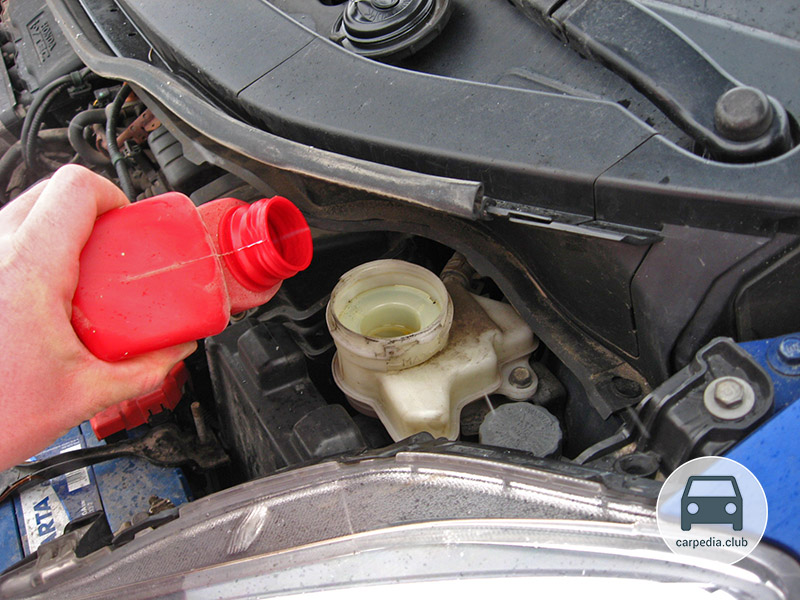 Доливка тормозной жидкости в бачок Honda Jazz II