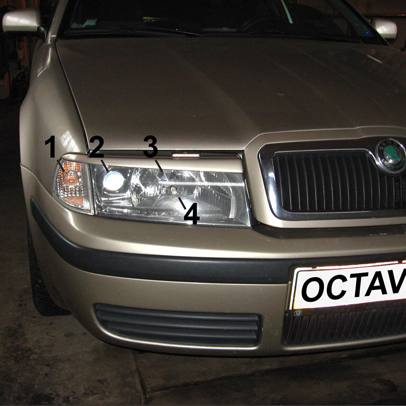 Лампы, применяемые на передние фары автомобиля Skoda Octavia I Tour