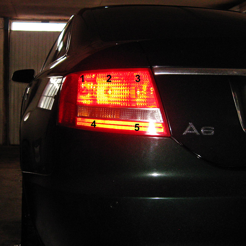 Лампы задней фары на Audi A6 4F/C6 2004-2011