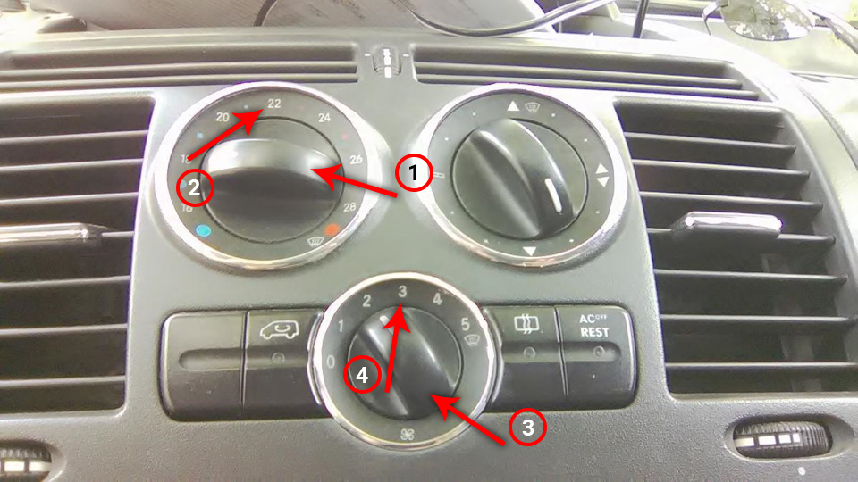 Регулятор подачи воздуха в салоне на автомобиле Mercedes-Benz Vito W639
