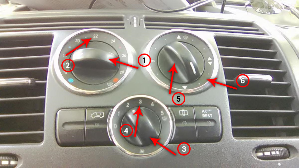 Регулятор распределения воздуха в салоне на автомобиле Mercedes-Benz Vito W639