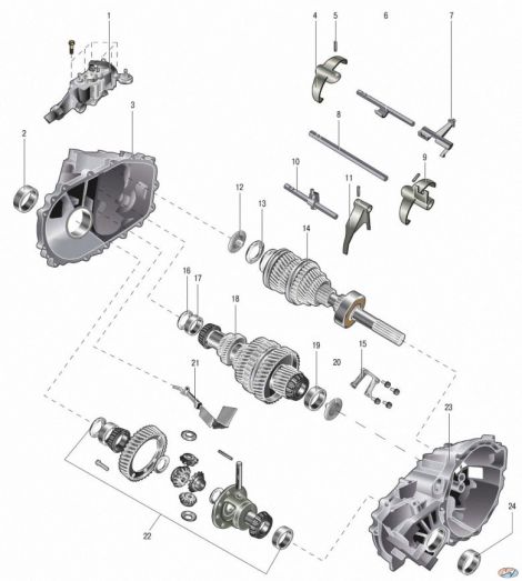 Детали механической коробки передач на автомобиле Hyundai Solaris