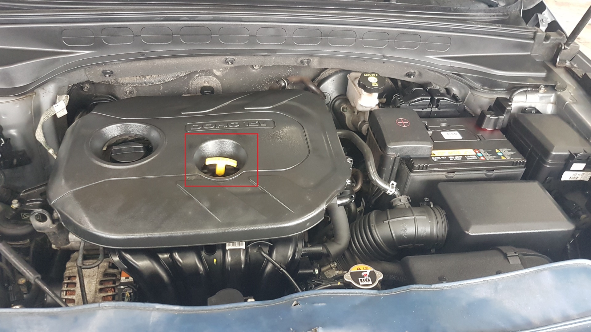 Проверка уровня моторного масла Hyundai Creta