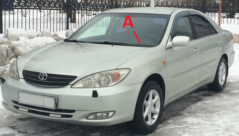 табличка с идентификационным номером транспортного средства Toyota Camry