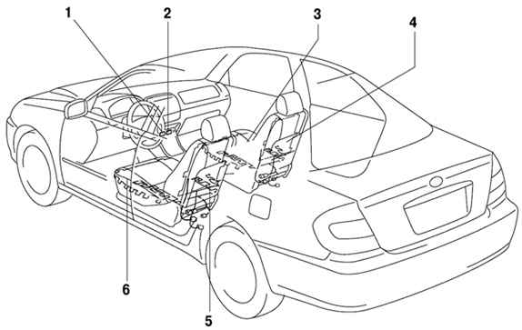 Расположение элементов системы подогрева сидений Toyota Camry
