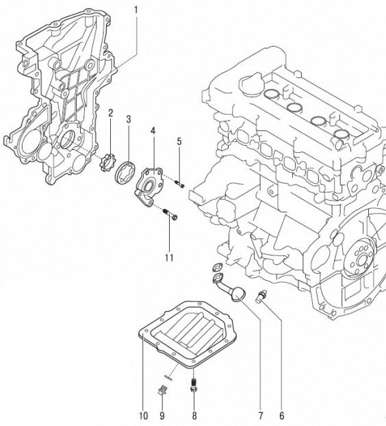 Детали системы смазки на автомобиле Hyundai Solaris