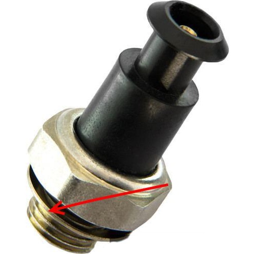 Размещение уплотнительного кольца датчика сигнализатора низкого давления масла двигателя Лада Гранта (ВАЗ 2190)