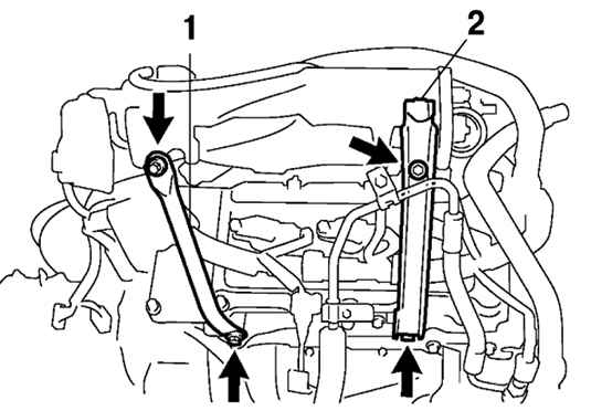 Крепления кронштейна №1 двигателя и стойки верхней части впускного коллектора Toyota Camry 