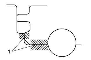 Схема сопрягаемых поверхностей крышки подшипника и блока цилиндров Toyota Camry 