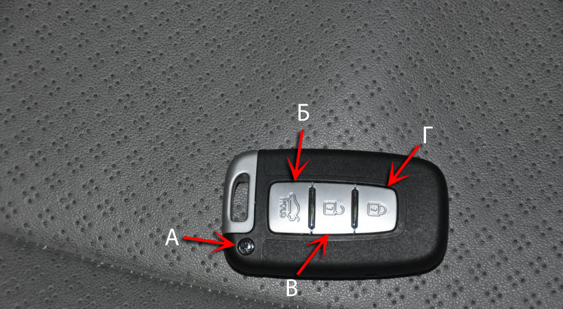 Электронный ключ зажигания на автомобиле Hyundai Solaris 2010-2016