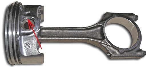 Размещение стопорного кольца поршневого пальца двигателя Лада Гранта (ВАЗ 2190)