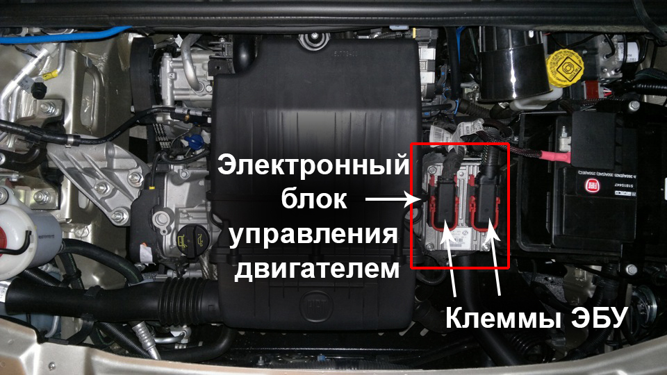 Расположение ЭБУ двигателя - Проверка зазоров в приводе клапанов Fiat Doblo 2005